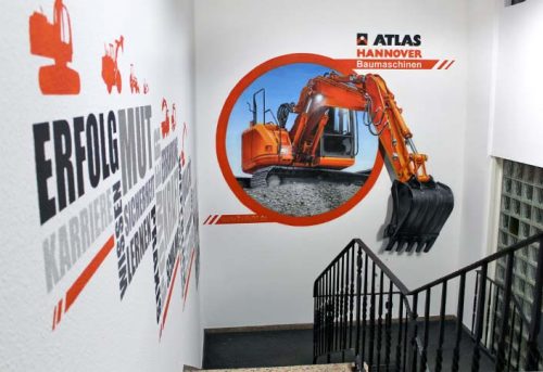 Flurgestaltung mit fotorealistischen Bagger